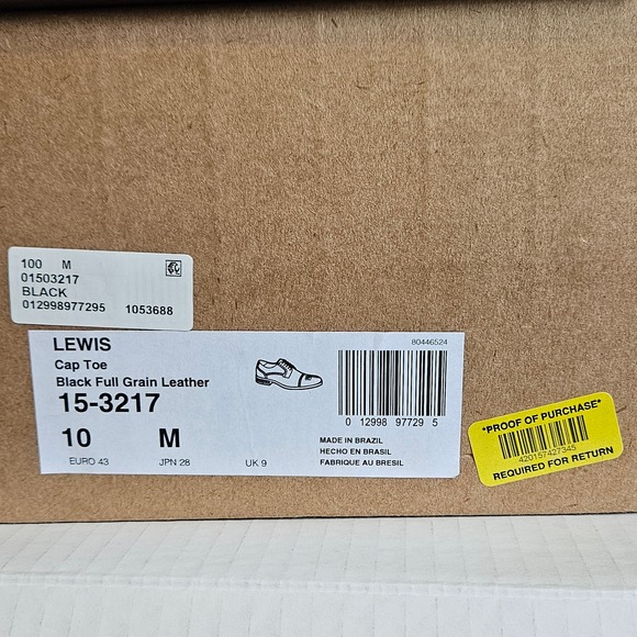 Men's Black Leather Johnston & Murphy‎ Lewis Cap Toe Lace Up Oxfords Size 10 M - Picture 8 of 10